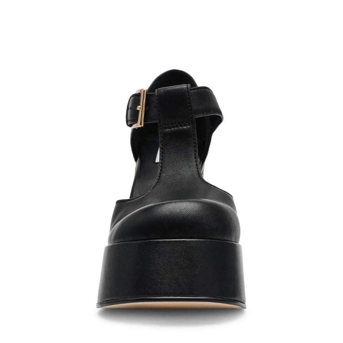 Story Black Leather Mocasines de Tacon para Mujer