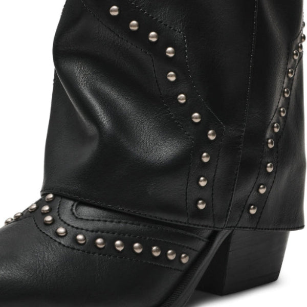 Streamline Black Botas Vaqueras Largas Negras para Mujer