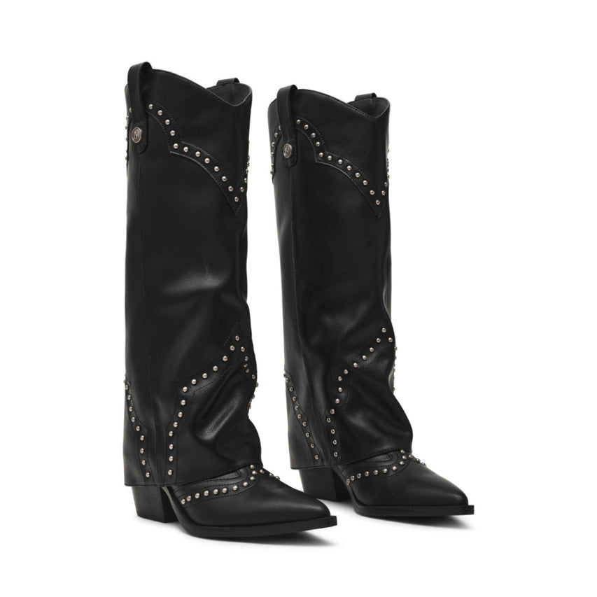 Streamline Black Botas Vaqueras Largas Negras