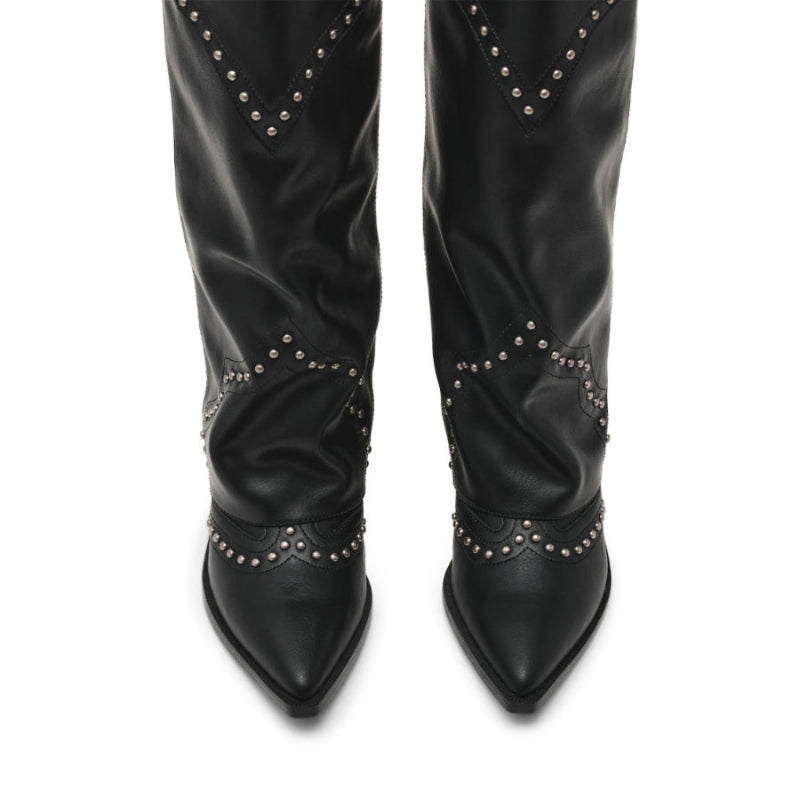 Streamline Black Botas Vaqueras Largas para Mujer