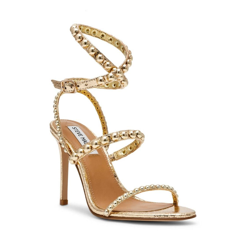 Teena Gold Multi Sandalias de Tacon con Brillos Dorados