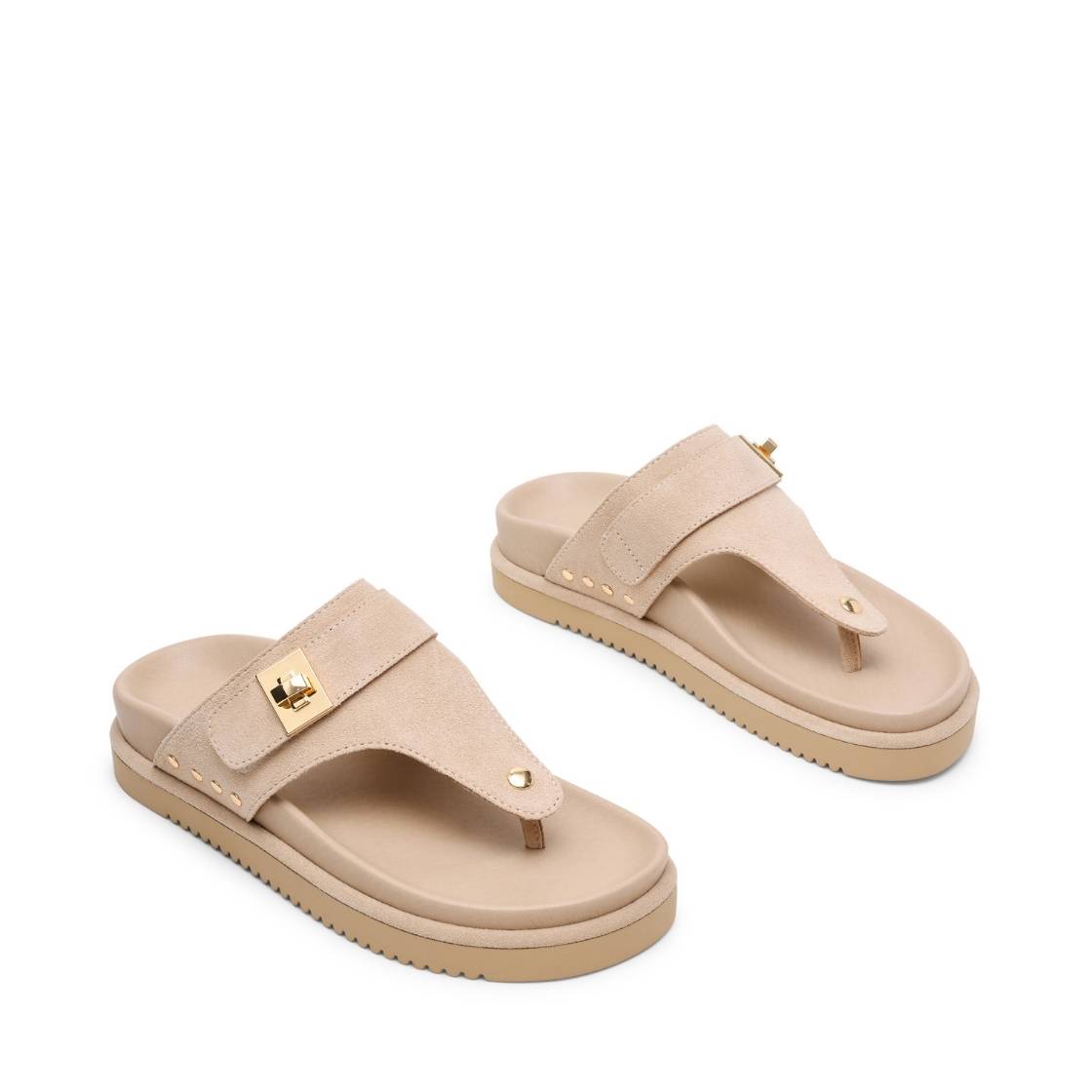 Thona Sand Suede Sandalias Beige