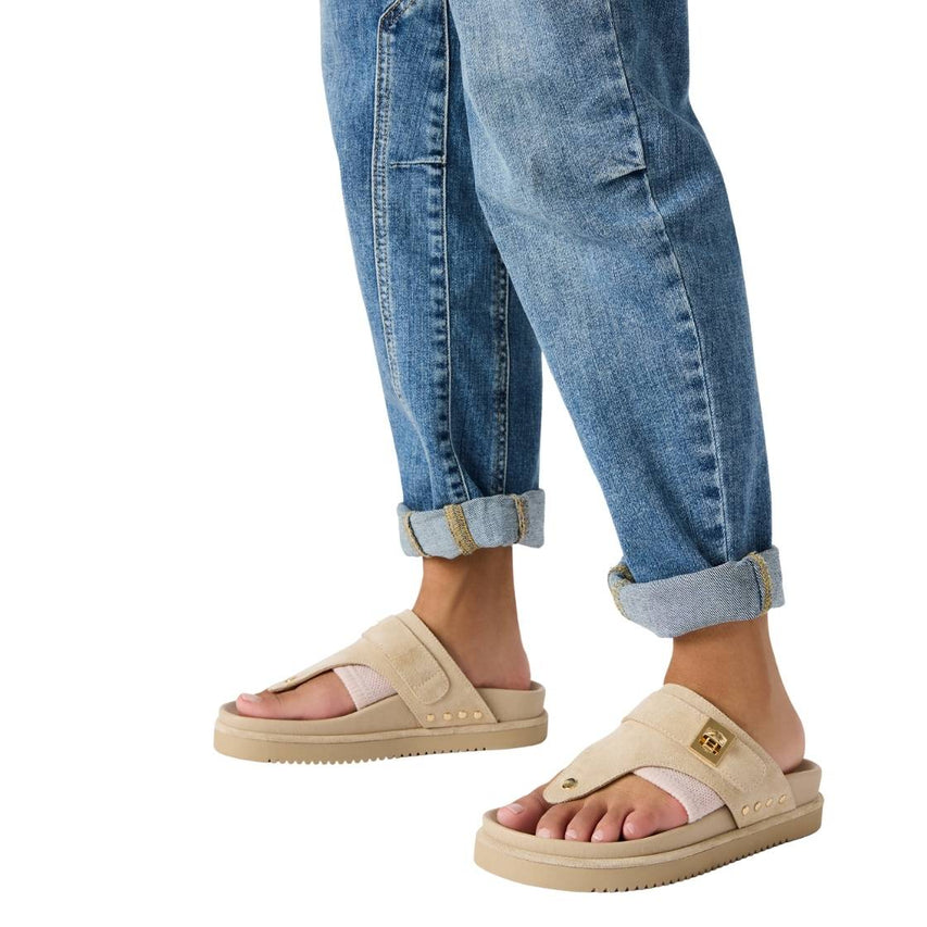 Thona Sand Suede Sandalias de Gamuza Beige para Mujer