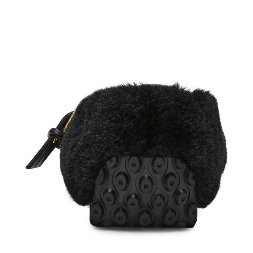 Toasty Black Flats Afelpados Negros para Mujer