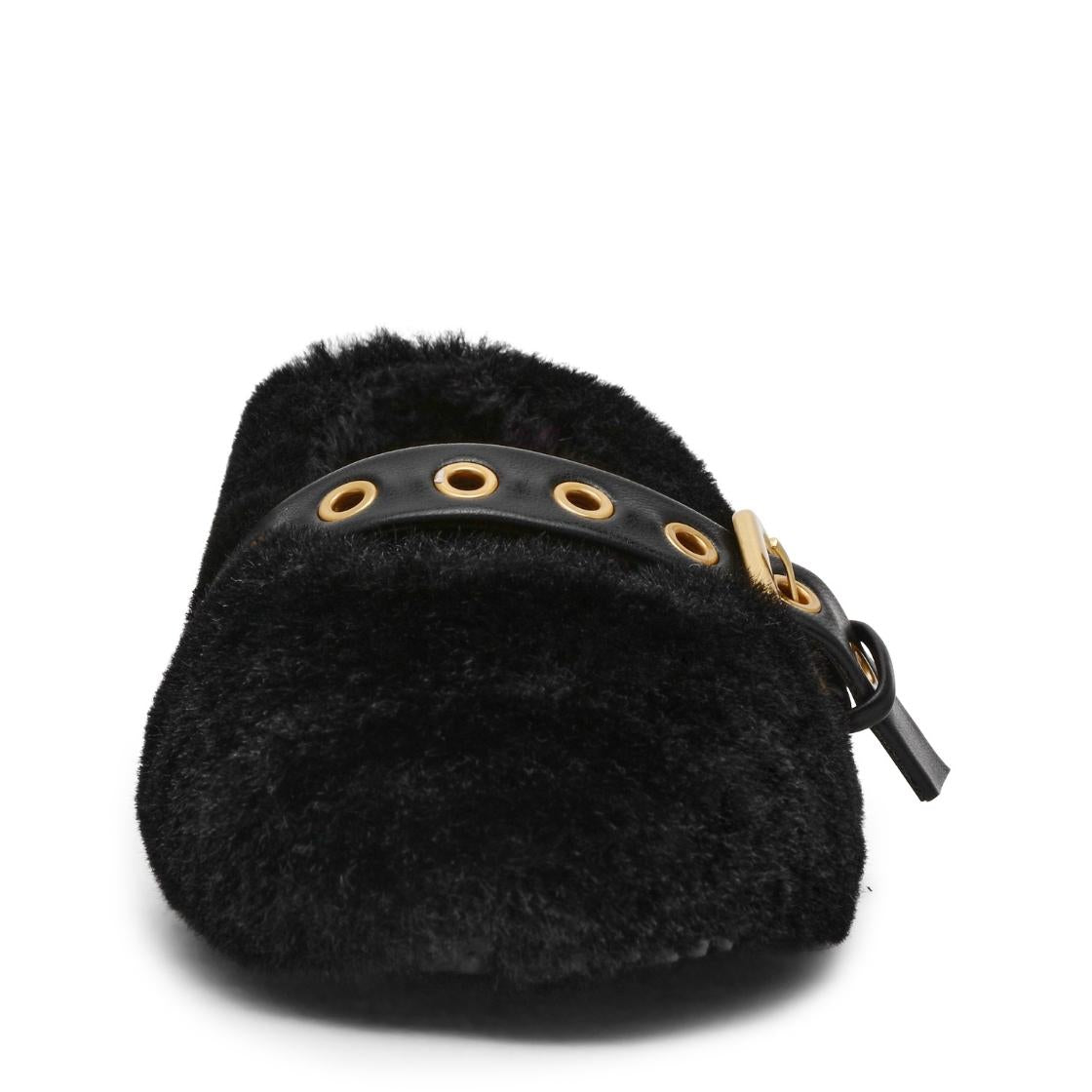 Toasty Black Flats Afelpados para Mujer