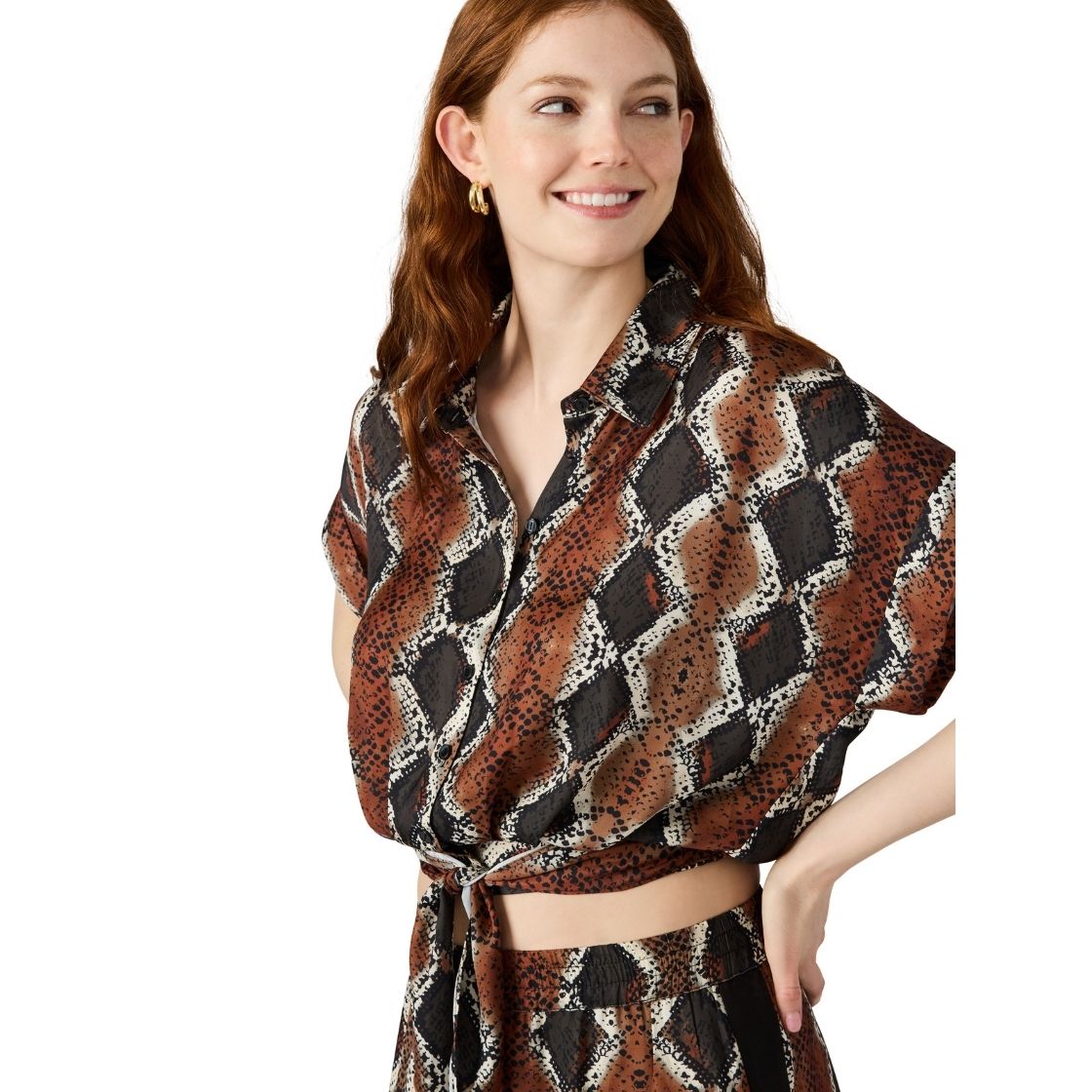 Tori Top Bronze Blusa Café Multi