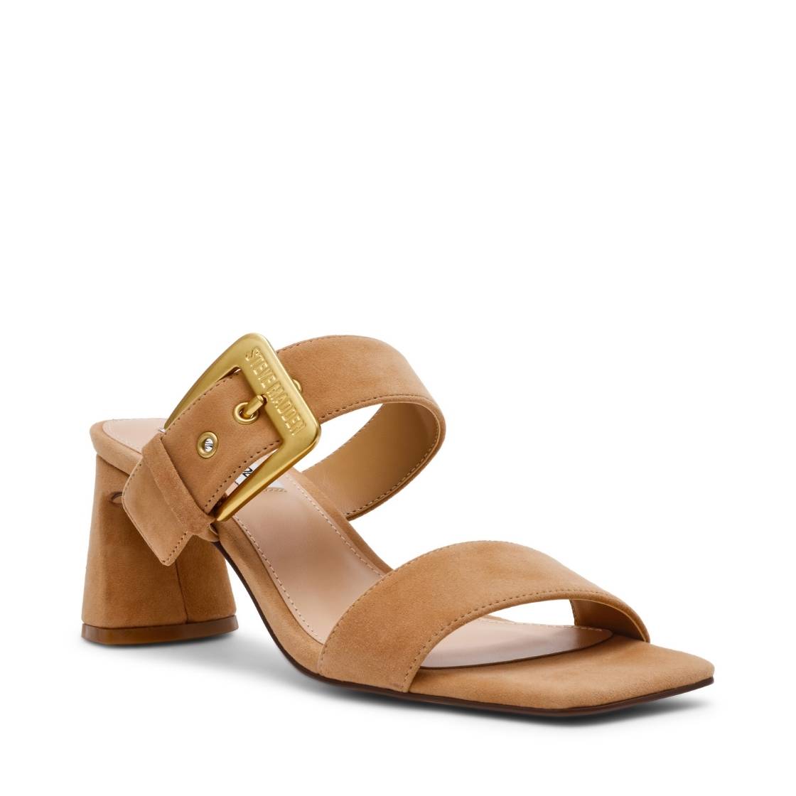 Toriann Camel Suede Sandalias de Tacón Cafés
