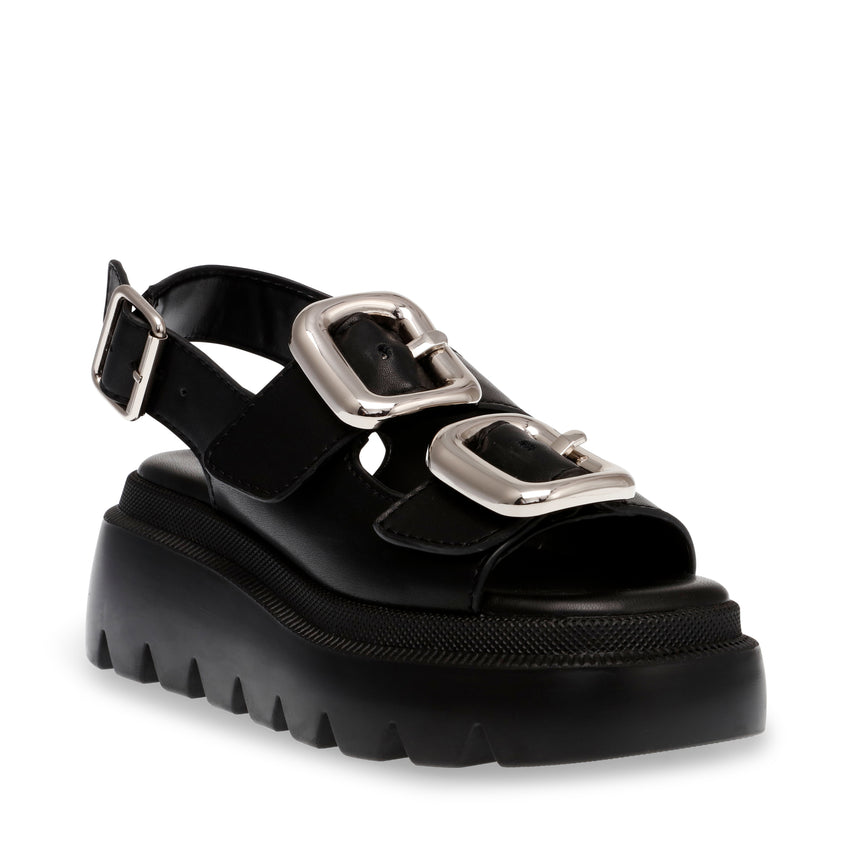 Transporter Black Action Leather Sandalias Negras