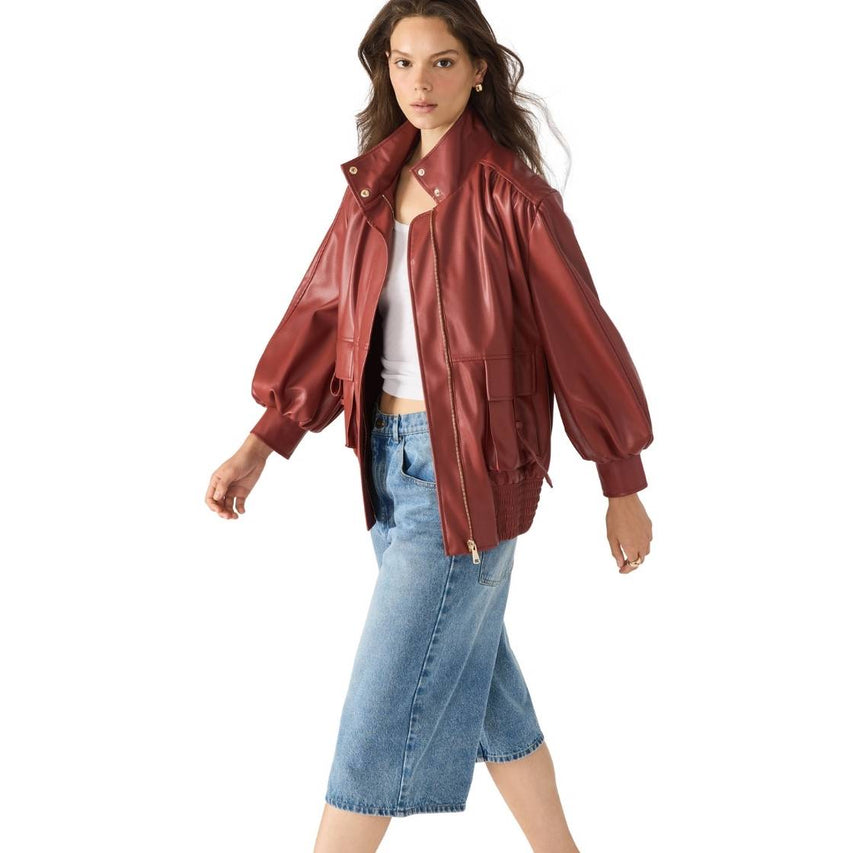 Vee Jacket Dusty Brick Chamarra Roja para Mujer