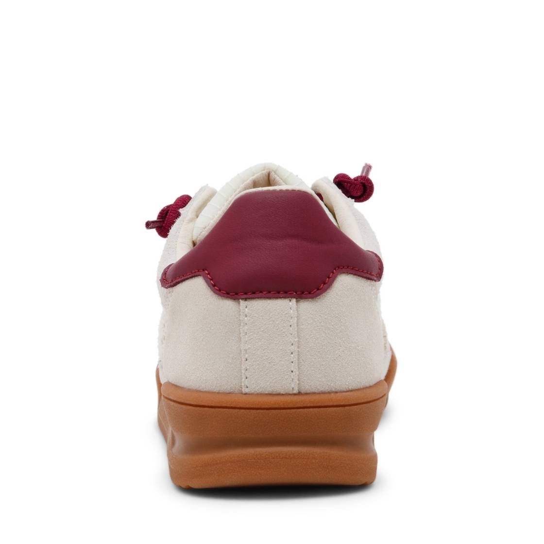 Verdict Burgundy White Tenis Beige con Vino para Mujer