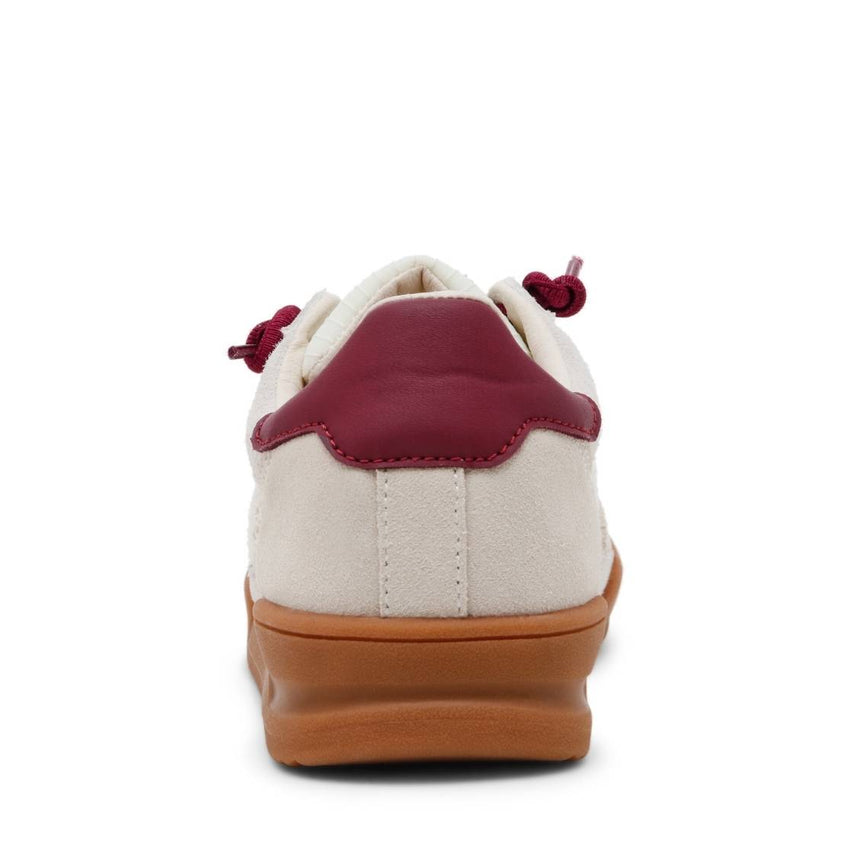 Verdict Burgundy White Tenis Beige con Vino para Mujer
