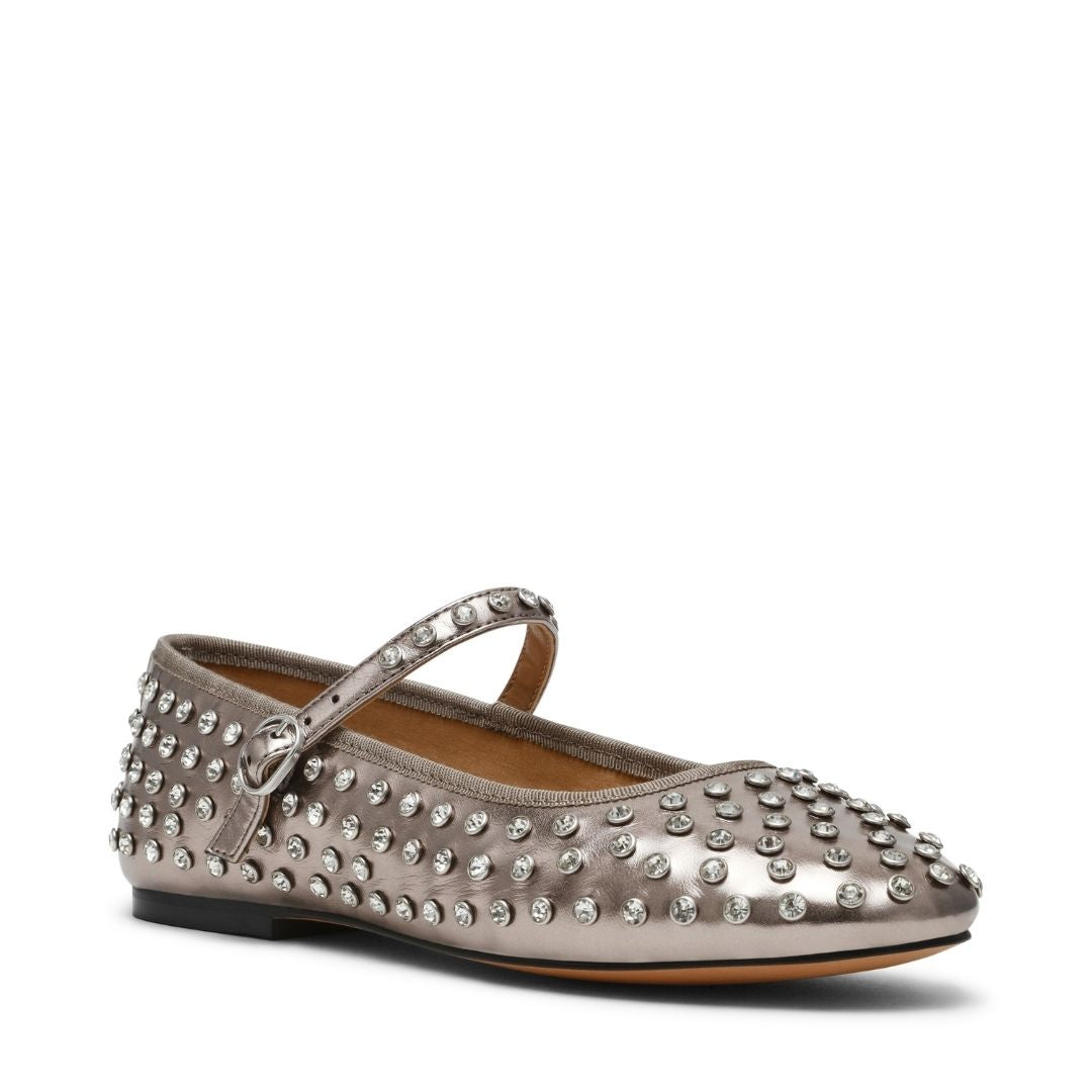 Vinetta R Pewter Flats Plateados