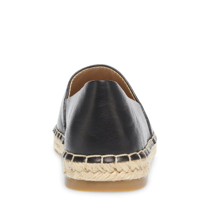 Waken Jet Black Leather Flats Negros para Mujer