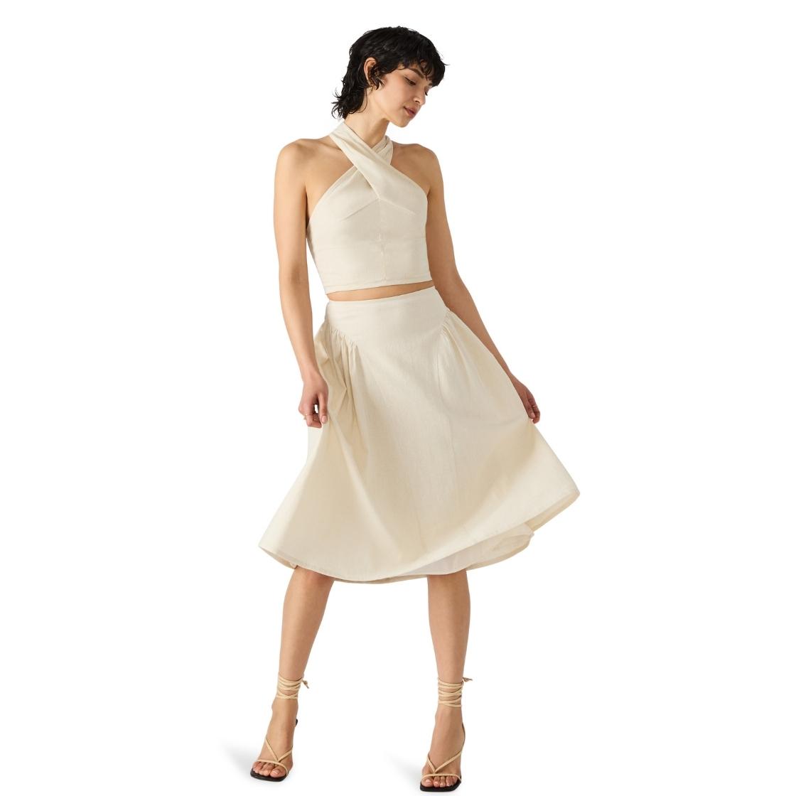 Winnie Top Natural Blusa Cruzada Beige Para Mujer