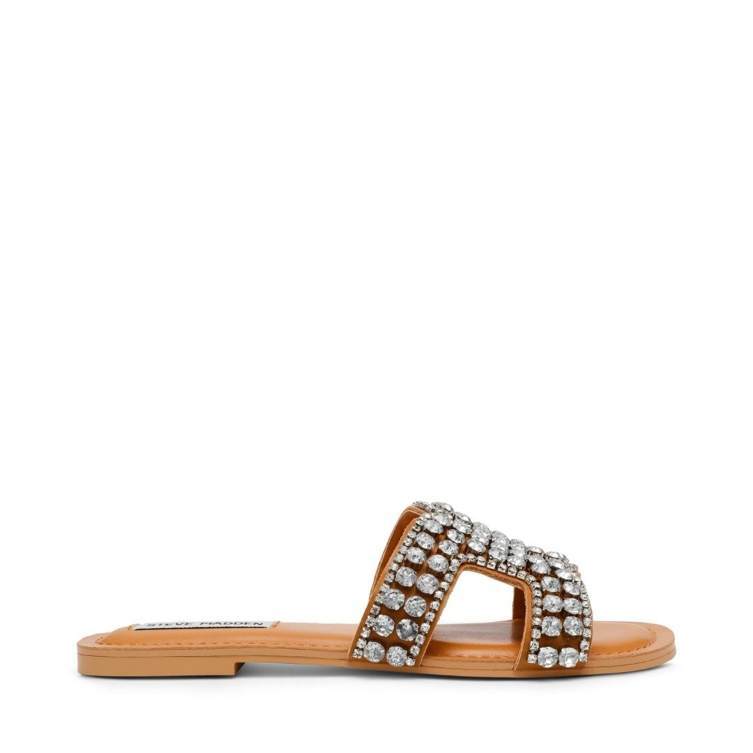 Zaira Tan Action Leather. Sandalias con Piedras – Steve Madden Mexico