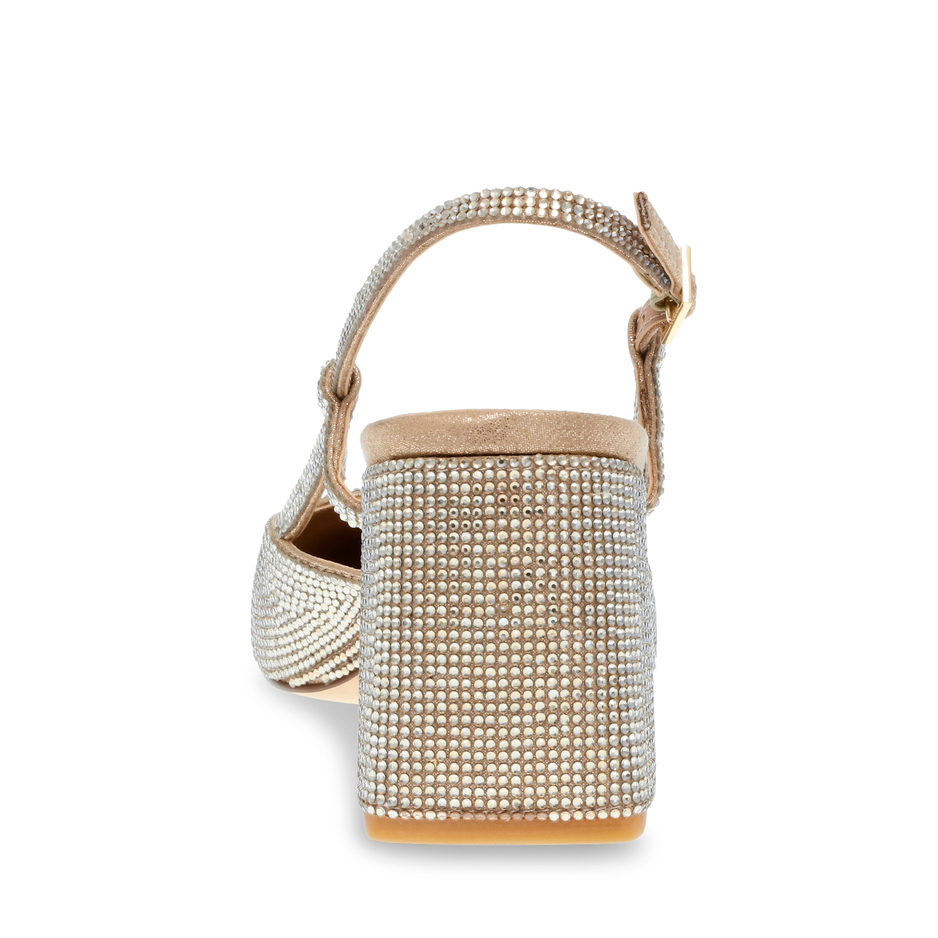Zeina R Champagne Tacones Plata con Brillos para Mujer