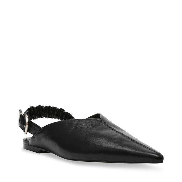 Zeta Black Leather Flats Negras