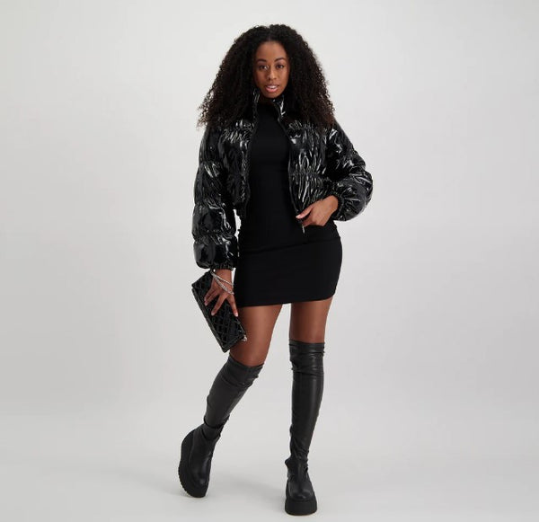 Apatent Puffer Jacket Black Chamarra Negra para Mujer