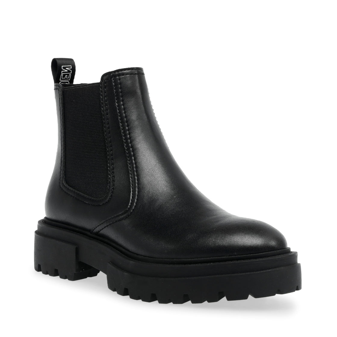 Astute Black Leather Botines Negros