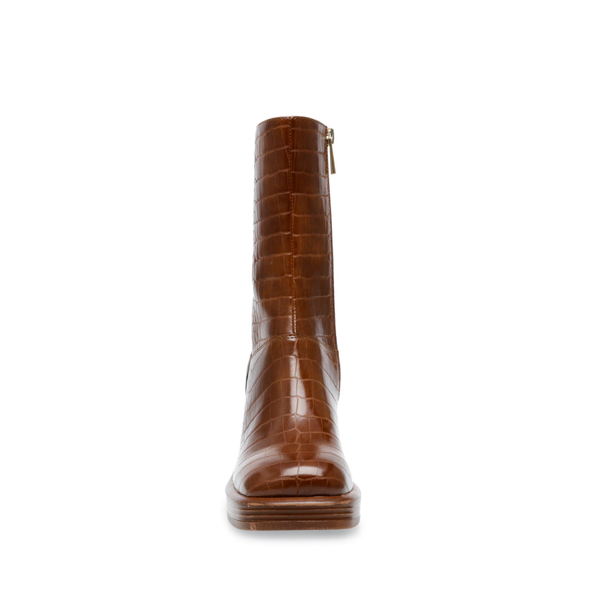 Botas para mujer Finite Brown Croco parte frontal