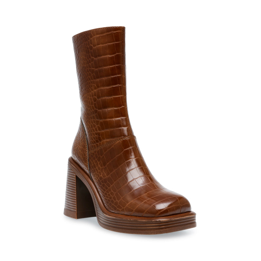 Botas para mujer Finite Brown Croco ángulo superior