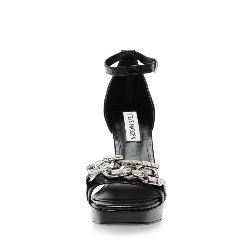 Gloryfy Black Snake Sandalias de Tacon Negras para Mujer