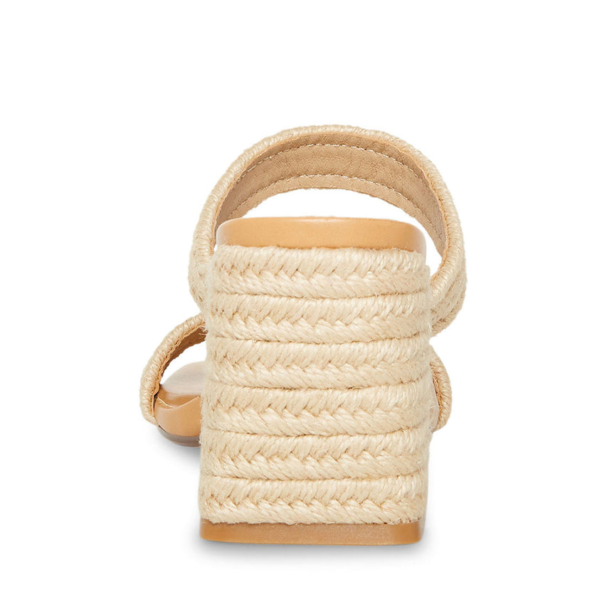 Manor Natural Raffia Sandalias de Tacon Beige para Mujer