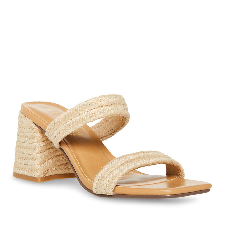 Manor Natural Raffia Sandalias de Tacon Beige