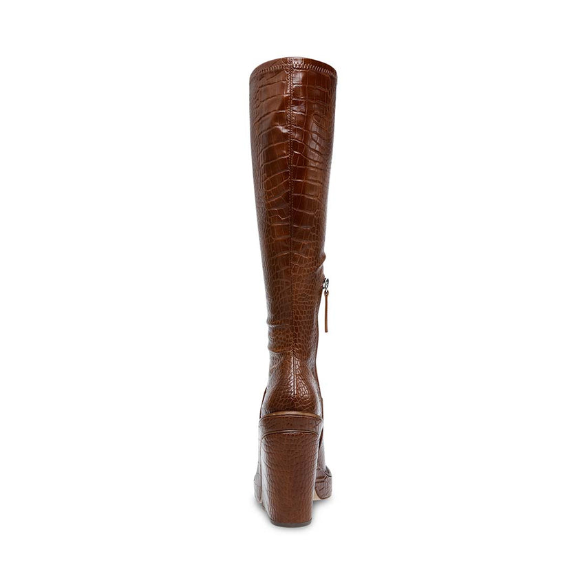 Aligned Brown Croco Bota Cafe para Mujer