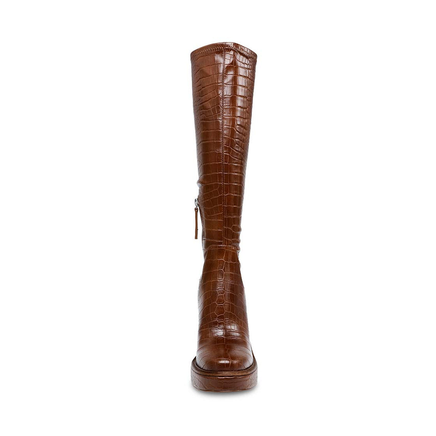 Aligned Brown Croco Bota pra Mujer