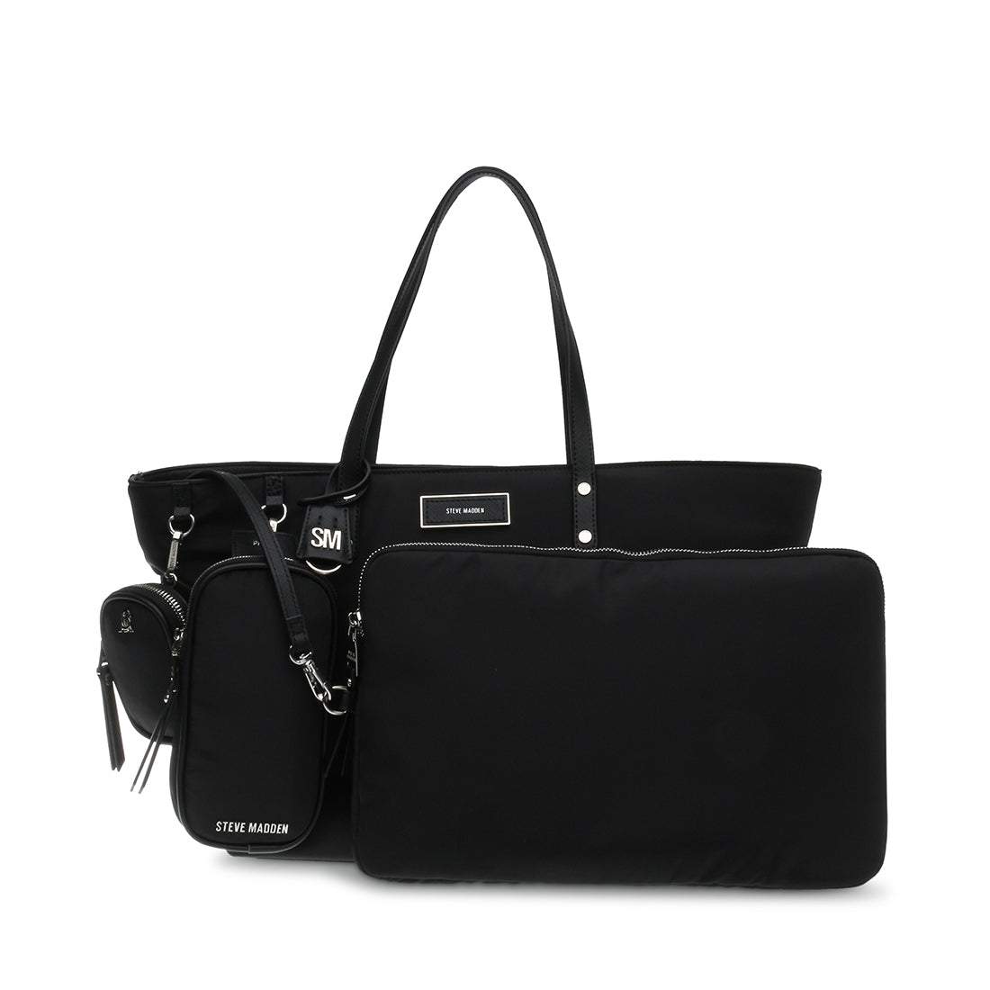 Bjude Black Bolso Tote Negro Para Mujer con Cierres Grande