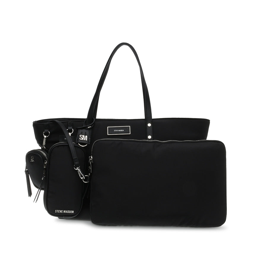 Bjude Black Bolso Tote Negro Para Mujer con Cierres Grande