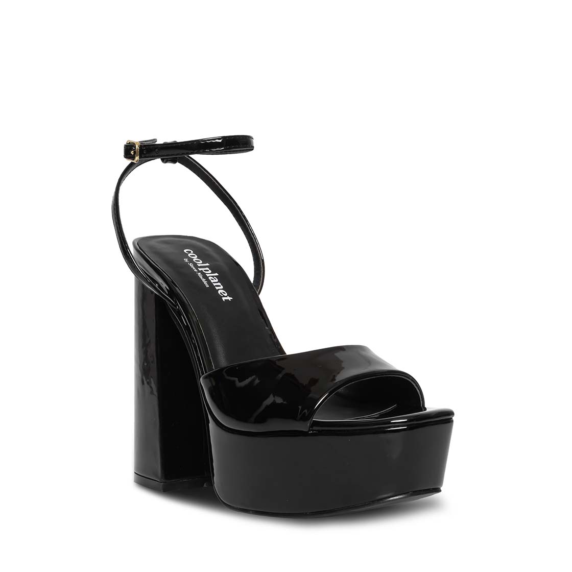 Glisten Black Patent Tacones Negros de Charol