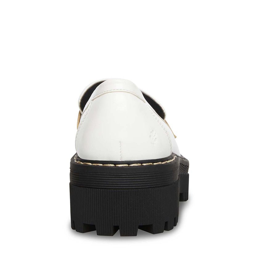 Haazel White Patent Mocacines Blancos de Charol para Mujer