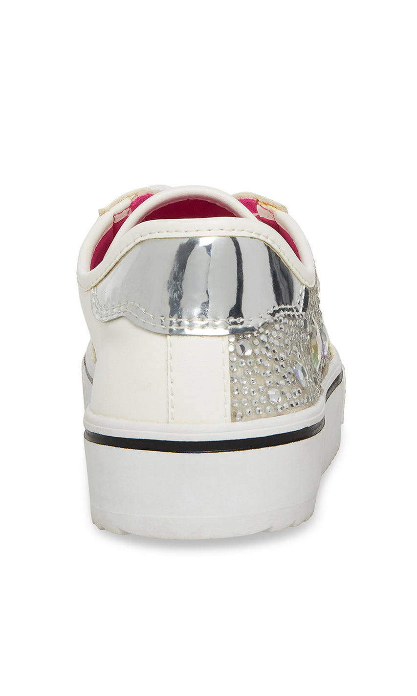 J-Beat Silver Tenis con Brillos Plateados para Niña