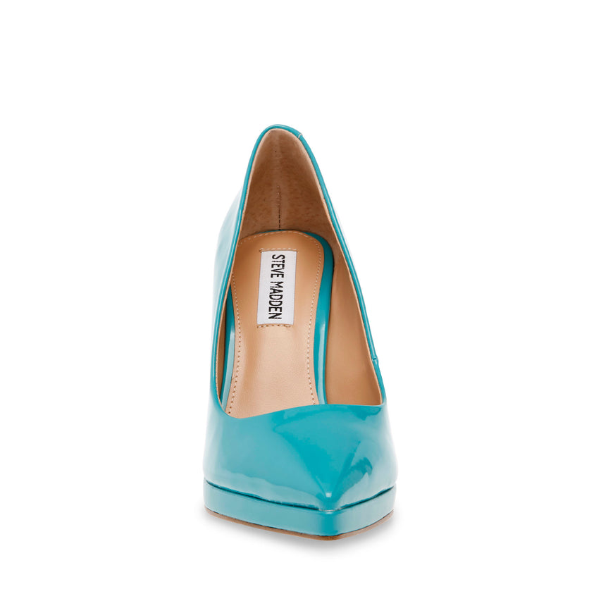 Klassy Teal Patent Tacones para Mujer