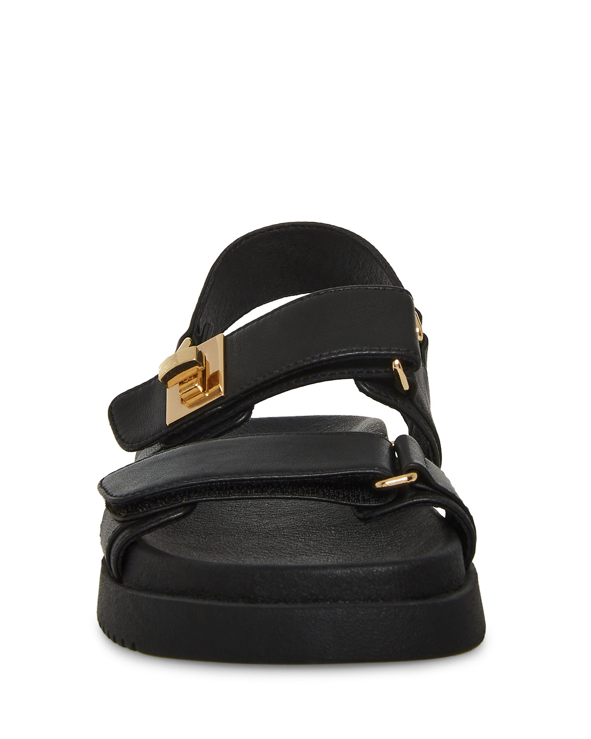 Mona Black Leather Sandalias Negras 