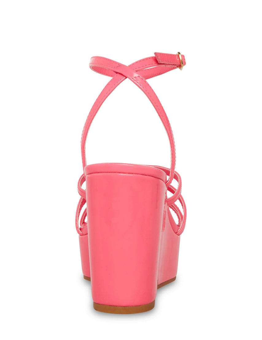 Myaa Bright Pink Patent Sandalias de Tacon Rosas para Mujer