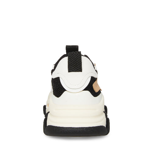 Possesion Black Tan Tenis Chunky Blanco y Negro Para Mujer con Beige