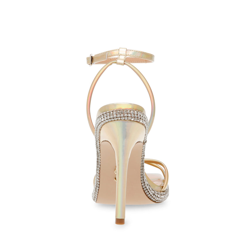 Uptempo Gold Iridescent Sandalias de Tacon Doradas para Mujer