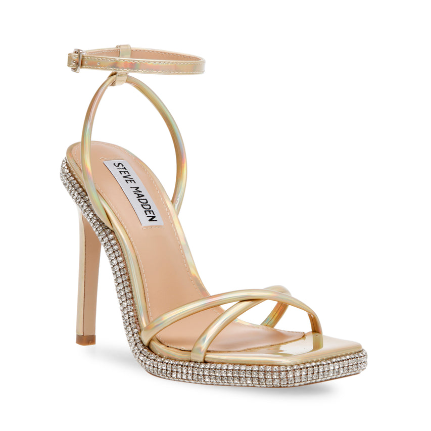 Uptempo Gold Iridescent Sandalias de Tacon Doradas